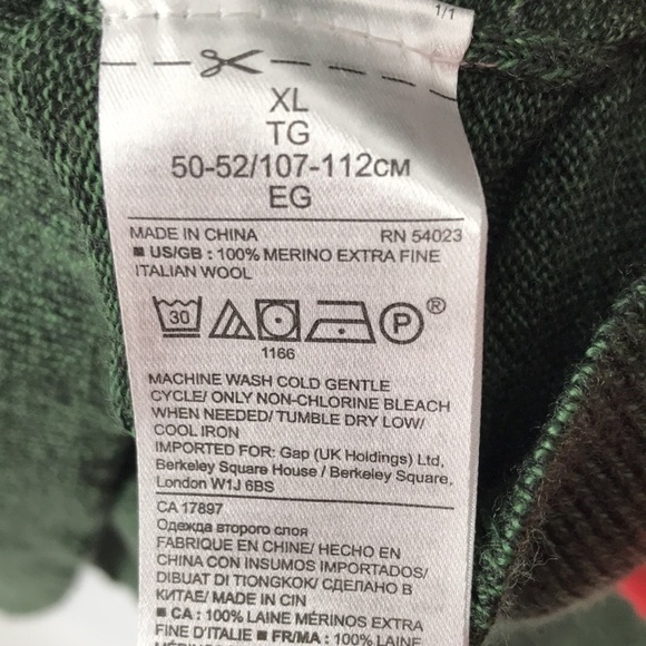 Banana Republic Men's V-Neck Merino Wool Dark green Sweater Size XL - Picture 5 of 6